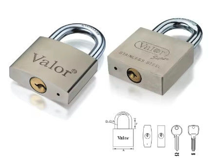 Vast roestvrij staal 45 mm hangslot Lang schakel gelijk gesloten