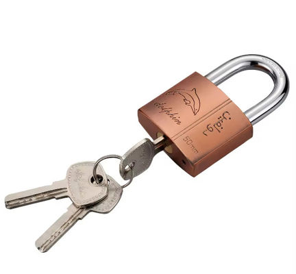 Koperen gympak, hangsloten, zwaar werk, weerbestendige sleutels, gelijk met 3 sleutels, 50 mm.