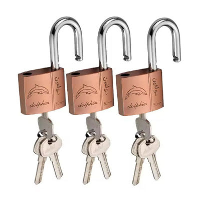 Korte boeien koper hangslot 50 mm Messing bulk gelijk gesloten