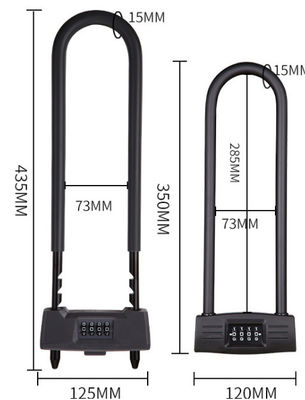 4 cijfers Combinatie Lange schakel hangslot Lange klem U-vormig