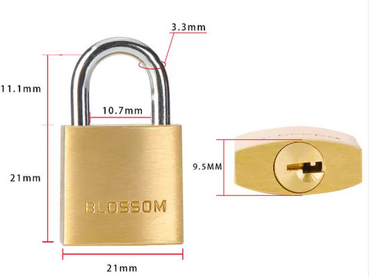 Krachtige sleutel Kleine 32 mm koperen hangslot Rechthoekig gehard staal