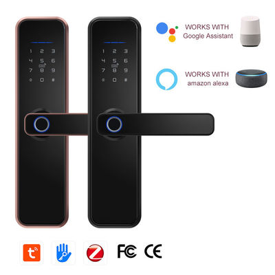 Biometrische vingerafdrukken met aluminiumlegeringsluis anti-vergrendeling Sleutelloos Tuya Smart Door Lock Elektronisch Digitaal Smart Door Lock